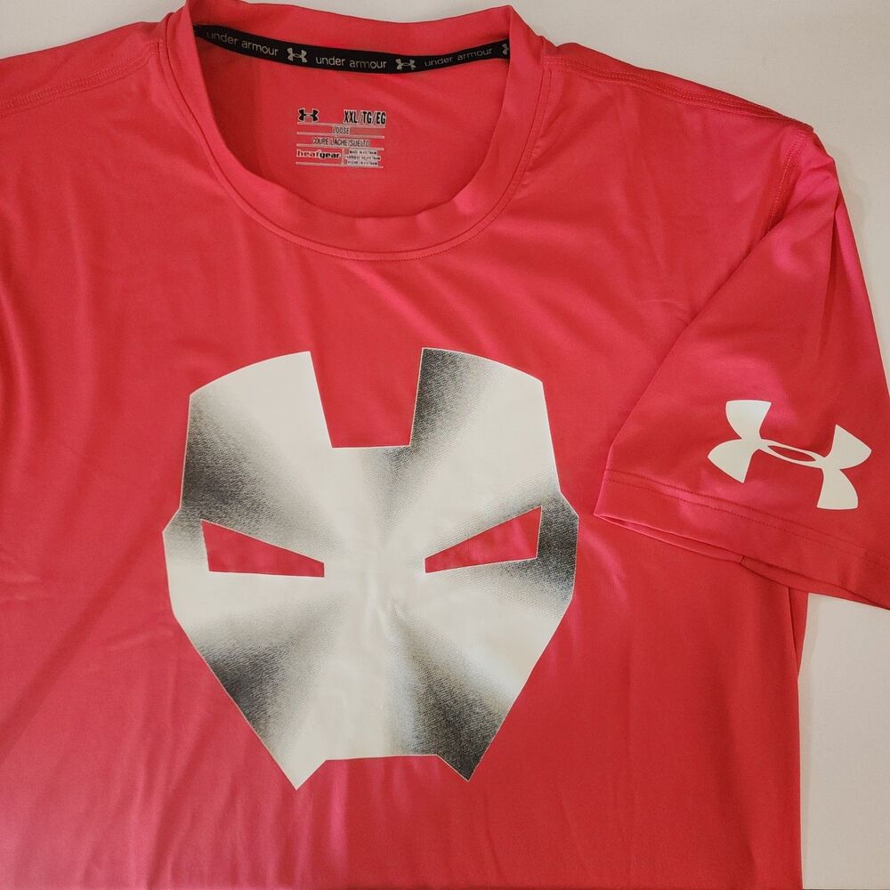 A46 Under Armour‎ Iron Man Shirt 2XL Heat Gear Performance Short Sleeve Shirt